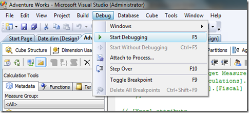Chris Webb's BI Blog: Using the MDX Script Debugger in BIDS