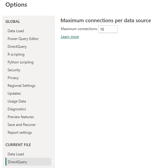 New Limits For The “Maximum Connections Per Data Source” Property In Power BI DirectQuery Mode