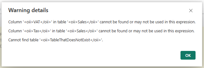 Power BI Semantic Model Refresh Warnings
